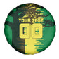 Personalized Senegal Football Lion Spare Tire Cover Fierce Roaring Lion Soccer Art With Senegal Flag