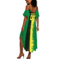 Personalized Senegal Football Lion Summer Maxi Dress Fierce Roaring Lion Soccer Art With Senegal Flag