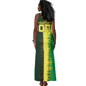 Personalized Senegal Football Lion Tank Maxi Dress Fierce Roaring Lion Soccer Art With Senegal Flag