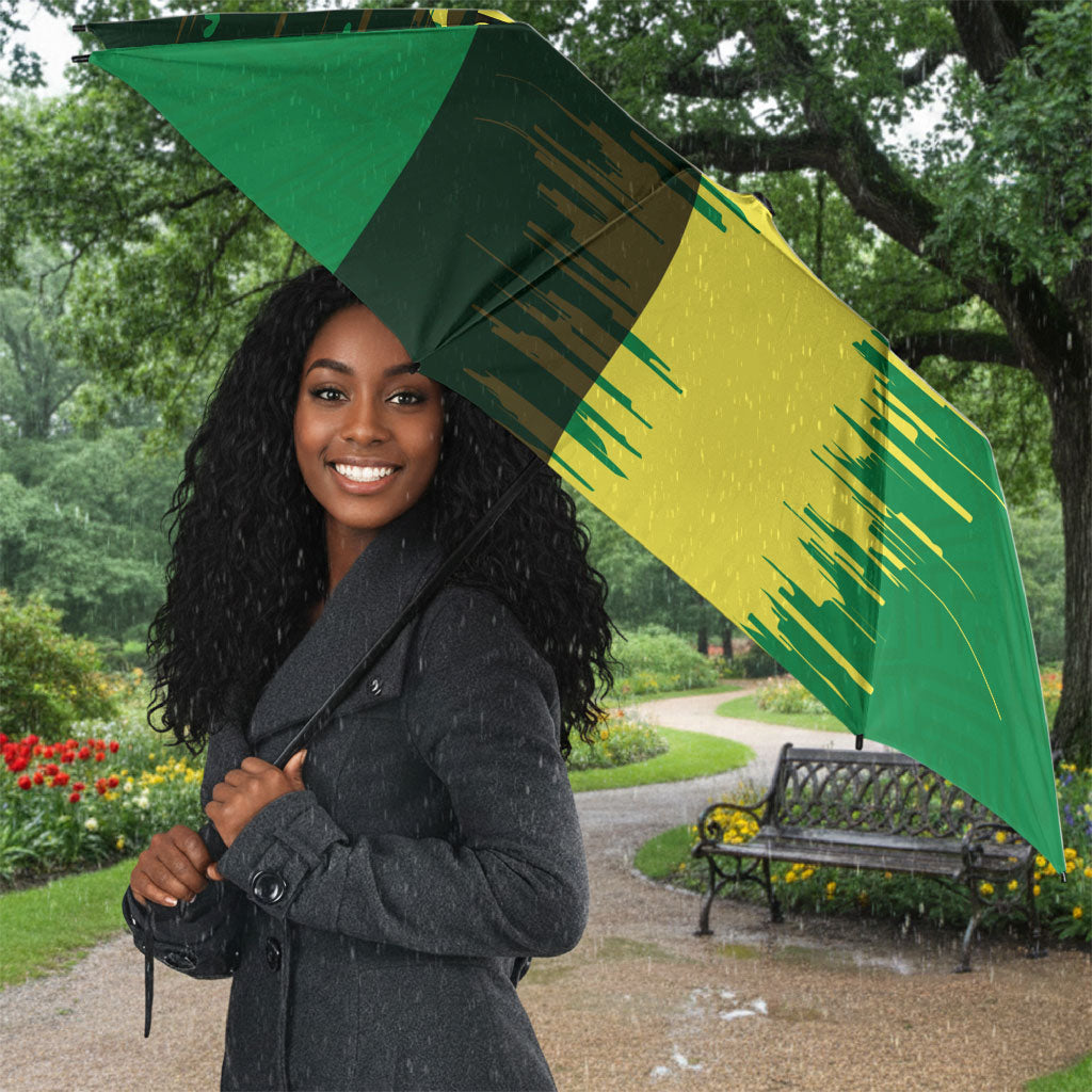 Personalized Senegal Football Lion Umbrella Fierce Roaring Lion Soccer Art With Senegal Flag