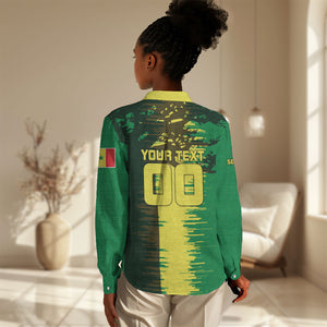Personalized Senegal Football Lion Women Casual Shirt Fierce Roaring Lion Soccer Art With Senegal Flag