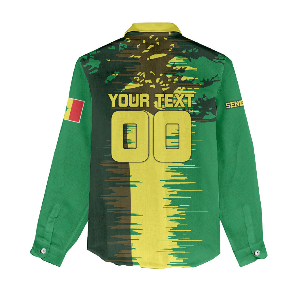 Personalized Senegal Football Lion Women Casual Shirt Fierce Roaring Lion Soccer Art With Senegal Flag