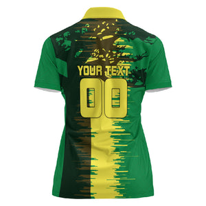 Personalized Senegal Football Lion Women Polo Shirt Fierce Roaring Lion Soccer Art With Senegal Flag