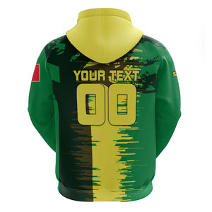 Personalized Senegal Football Lion Zip Hoodie Fierce Roaring Lion Soccer Art With Senegal Flag