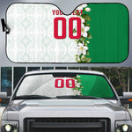 Personalized Algeria Football Desert Fox Auto Sun Shade Desert Fox Mascot Soccer Art With Floral Jasmine And Flag