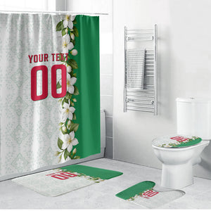 Personalized Algeria Football Desert Fox Bathroom Set Desert Fox Mascot Soccer Art With Floral Jasmine And Flag