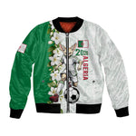 Personalized Algeria Football Desert Fox Bomber Jacket Desert Fox Mascot Soccer Art With Floral Jasmine And Flag