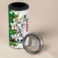 Personalized Algeria Football Desert Fox 4 in 1 Can Cooler Tumbler Desert Fox Mascot Soccer Art With Floral Jasmine And Flag