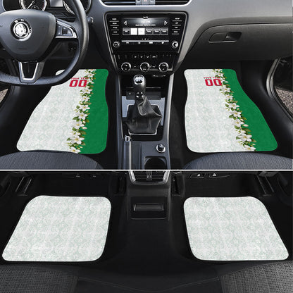 Personalized Algeria Football Desert Fox Car Mats Desert Fox Mascot Soccer Art With Floral Jasmine And Flag