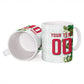 Personalized Algeria Football Desert Fox Ceramic Mug Desert Fox Mascot Soccer Art With Floral Jasmine And Flag