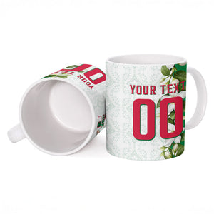 Personalized Algeria Football Desert Fox Ceramic Mug Desert Fox Mascot Soccer Art With Floral Jasmine And Flag