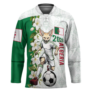 Personalized Algeria Football Desert Fox Hockey Jersey Desert Fox Mascot Soccer Art With Floral Jasmine And Flag