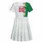 Personalized Algeria Football Desert Fox Kid Short Sleeve Dress Desert Fox Mascot Soccer Art With Floral Jasmine And Flag