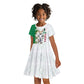 Personalized Algeria Football Desert Fox Kid Short Sleeve Dress Desert Fox Mascot Soccer Art With Floral Jasmine And Flag