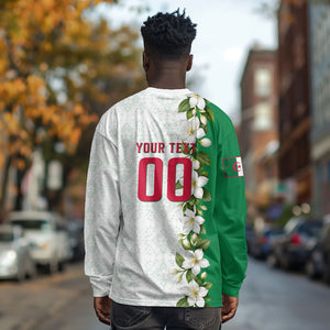 Personalized Algeria Football Desert Fox Long Sleeve Shirt Desert Fox Mascot Soccer Art With Floral Jasmine And Flag