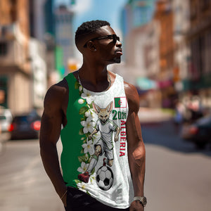 Personalized Algeria Football Desert Fox Men Tank Top Desert Fox Mascot Soccer Art With Floral Jasmine And Flag