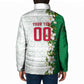 Personalized Algeria Football Desert Fox Padded Jacket Desert Fox Mascot Soccer Art With Floral Jasmine And Flag