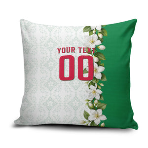 Personalized Algeria Football Desert Fox Pillow Cover Desert Fox Mascot Soccer Art With Floral Jasmine And Flag