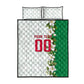 Personalized Algeria Football Desert Fox Quilt Bed Set Desert Fox Mascot Soccer Art With Floral Jasmine And Flag
