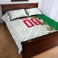 Personalized Algeria Football Desert Fox Quilt Bed Set Desert Fox Mascot Soccer Art With Floral Jasmine And Flag