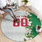 Personalized Algeria Football Desert Fox Round Carpet Desert Fox Mascot Soccer Art With Floral Jasmine And Flag