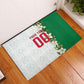 Personalized Algeria Football Desert Fox Rubber Doormat Desert Fox Mascot Soccer Art With Floral Jasmine And Flag