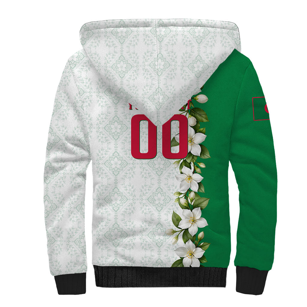 Personalized Algeria Football Desert Fox Sherpa Hoodie Desert Fox Mascot Soccer Art With Floral Jasmine And Flag