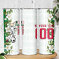 Personalized Algeria Football Desert Fox Skinny Tumbler Desert Fox Mascot Soccer Art With Floral Jasmine And Flag