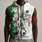 Personalized Algeria Football Desert Fox Sleeveless Zip Hoodie Desert Fox Mascot Soccer Art With Floral Jasmine And Flag