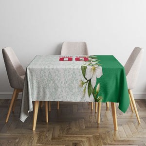 Personalized Algeria Football Desert Fox Tablecloth Desert Fox Mascot Soccer Art With Floral Jasmine And Flag