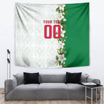 Personalized Algeria Football Desert Fox Tapestry Desert Fox Mascot Soccer Art With Floral Jasmine And Flag