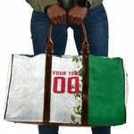 Personalized Algeria Football Desert Fox Travel Bag Desert Fox Mascot Soccer Art With Floral Jasmine And Flag