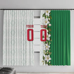 Personalized Algeria Football Desert Fox Window Curtain Desert Fox Mascot Soccer Art With Floral Jasmine And Flag