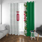 Personalized Algeria Football Desert Fox Window Curtain Desert Fox Mascot Soccer Art With Floral Jasmine And Flag