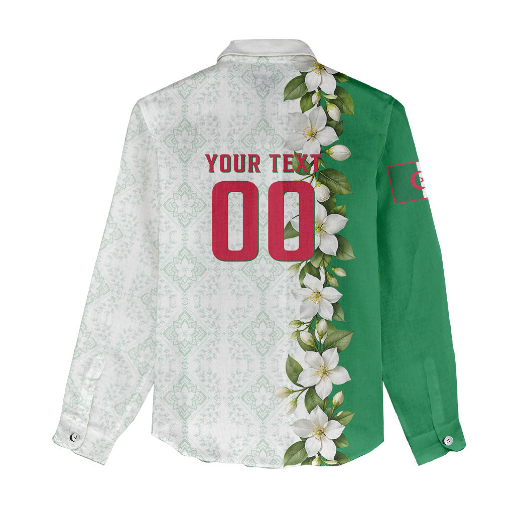 Personalized Algeria Football Desert Fox Women Casual Shirt Desert Fox Mascot Soccer Art With Floral Jasmine And Flag