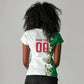 Personalized Algeria Football Desert Fox Women V-Neck T-Shirt Desert Fox Mascot Soccer Art With Floral Jasmine And Flag