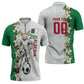 Personalized Algeria Football Desert Fox Zipper Polo Shirt Desert Fox Mascot Soccer Art With Floral Jasmine And Flag