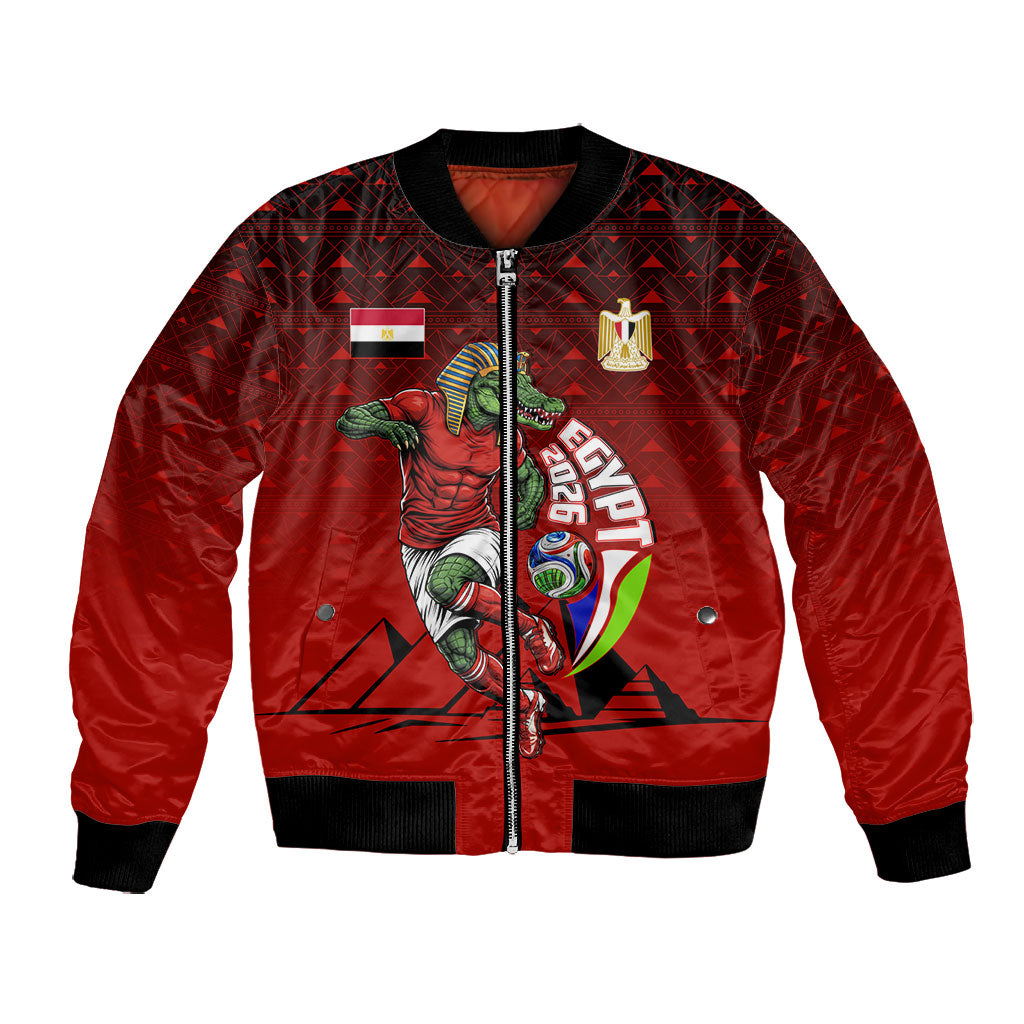 Personalized Egypt Soccer Crocodile Mascot Bomber Jacket Egyptian Pyramid Football Cultural Graphic Art