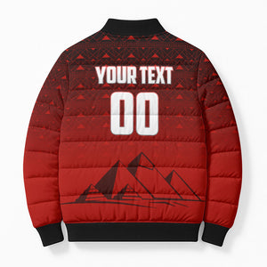 Personalized Egypt Soccer Crocodile Mascot Bomber Puffer Jacket Egyptian Pyramid Football Cultural Graphic Art