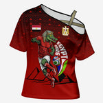 Personalized Egypt Soccer Crocodile Mascot Cross Shoulder Shirt Egyptian Pyramid Football Cultural Graphic Art