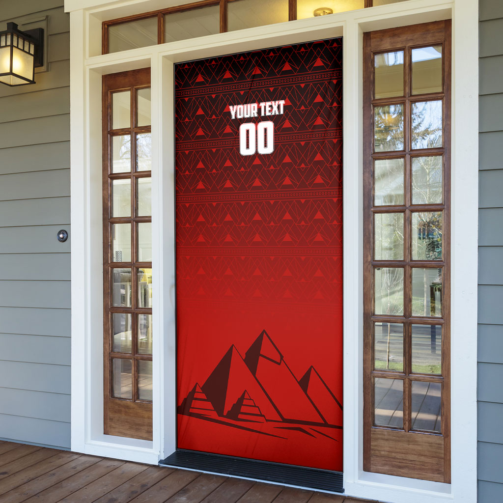 Personalized Egypt Soccer Crocodile Mascot Door Cover Egyptian Pyramid Football Cultural Graphic Art