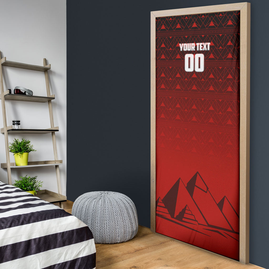 Personalized Egypt Soccer Crocodile Mascot Door Cover Egyptian Pyramid Football Cultural Graphic Art