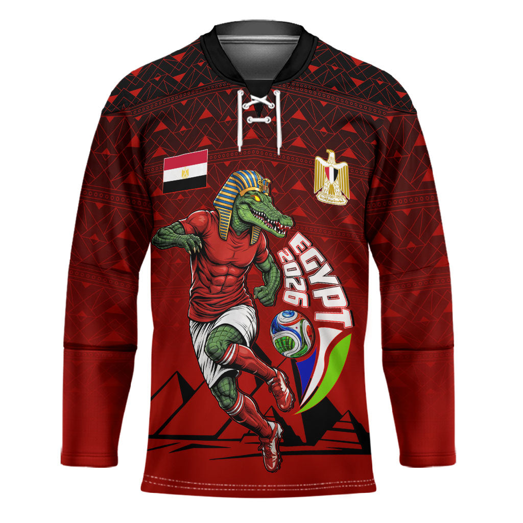 Personalized Egypt Soccer Crocodile Mascot Hockey Jersey Egyptian Pyramid Football Cultural Graphic Art