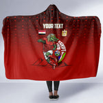 Personalized Egypt Soccer Crocodile Mascot Hooded Blanket Egyptian Pyramid Football Cultural Graphic Art