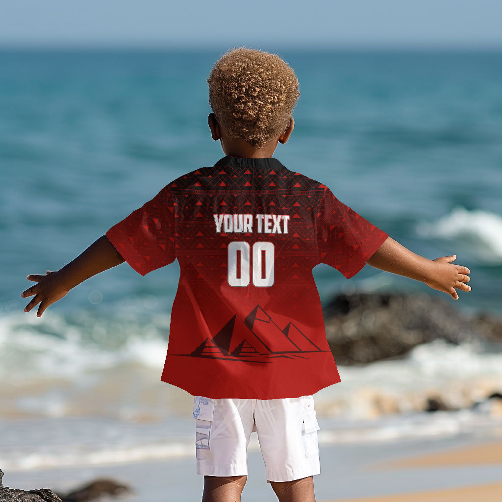 Personalized Egypt Soccer Crocodile Mascot Kid Hawaiian Shirt Egyptian Pyramid Football Cultural Graphic Art