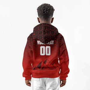 Personalized Egypt Soccer Crocodile Mascot Kid Hoodie Egyptian Pyramid Football Cultural Graphic Art