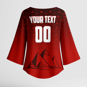 Personalized Egypt Soccer Crocodile Mascot Kimono Sleeve Blouse Egyptian Pyramid Football Cultural Graphic Art