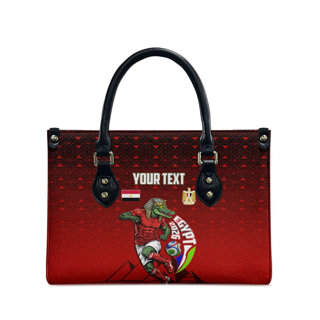 Personalized Egypt Soccer Crocodile Mascot Leather Bag Egyptian Pyramid Football Cultural Graphic Art