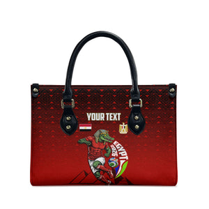 Personalized Egypt Soccer Crocodile Mascot Leather Bag Egyptian Pyramid Football Cultural Graphic Art
