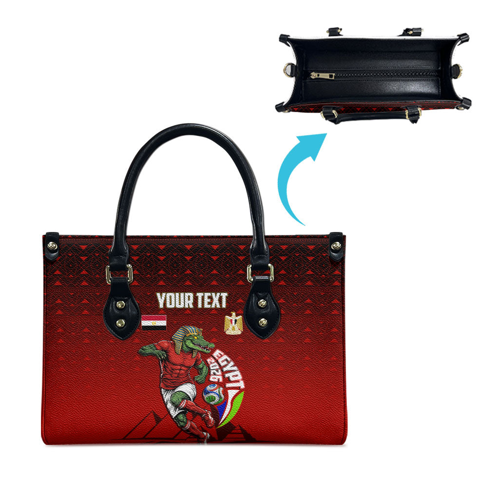Personalized Egypt Soccer Crocodile Mascot Leather Bag Egyptian Pyramid Football Cultural Graphic Art